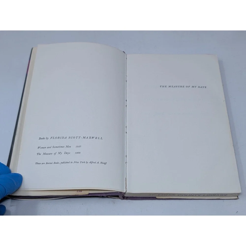 The Measure of My Days by Florida Scott-Maxwell Hardcover Book DJ 1968 Lib Aging